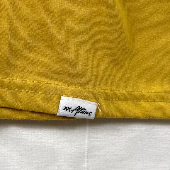 Tiger Print Shirt Womens Sz XS Yellow Double Sided Graphic Tee Atticus Poetry - Picture 5 of 8